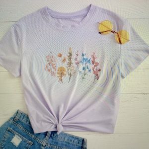 Purple flower tee